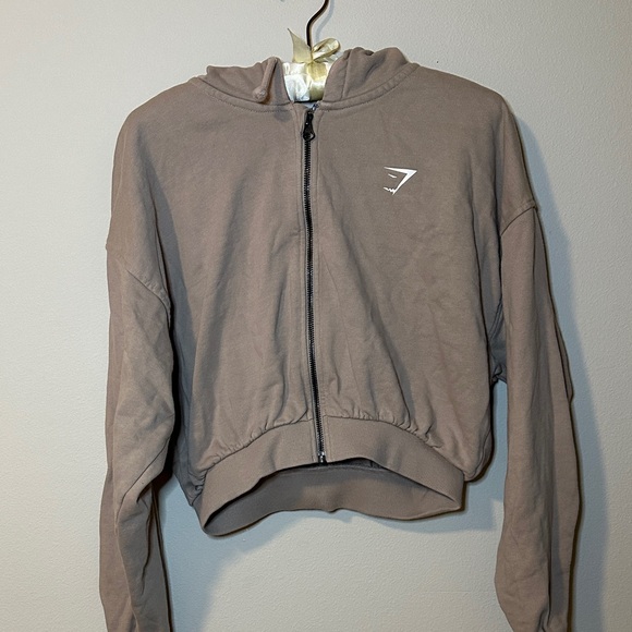 Gymshark Jackets & Blazers - Gymshark Taupe Zip-Up Hoodie